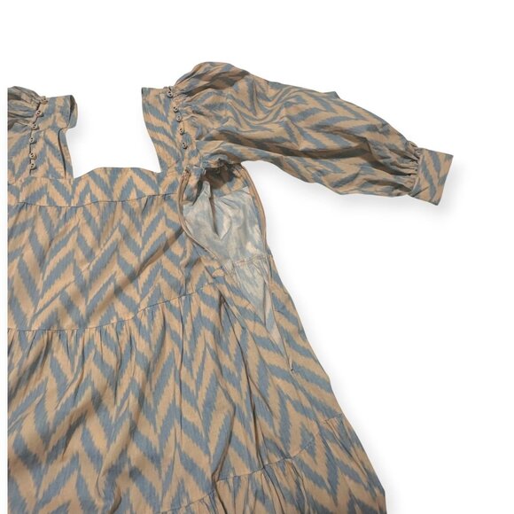 Ulla Johnson Georgina Midi Dress Sz 2, Beige & Gray - Picture 8 of 15